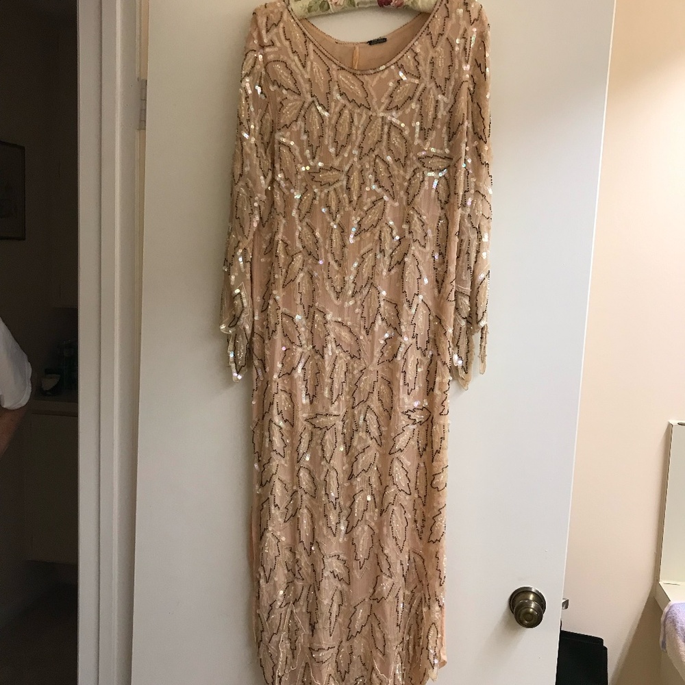 1980's Vintage Sequined Silk Dress